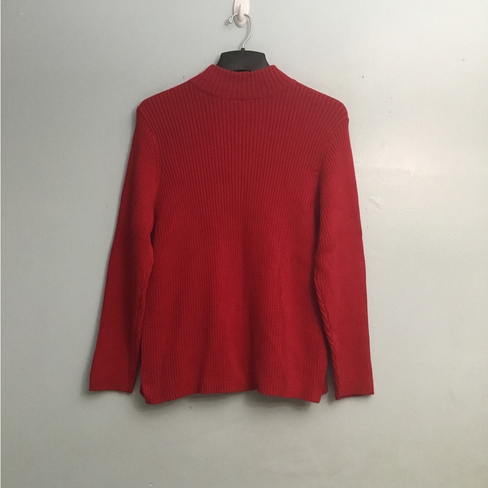 Croft & Barrow Vibrant Red Ribbed Knit Top - Picture 4 of 16